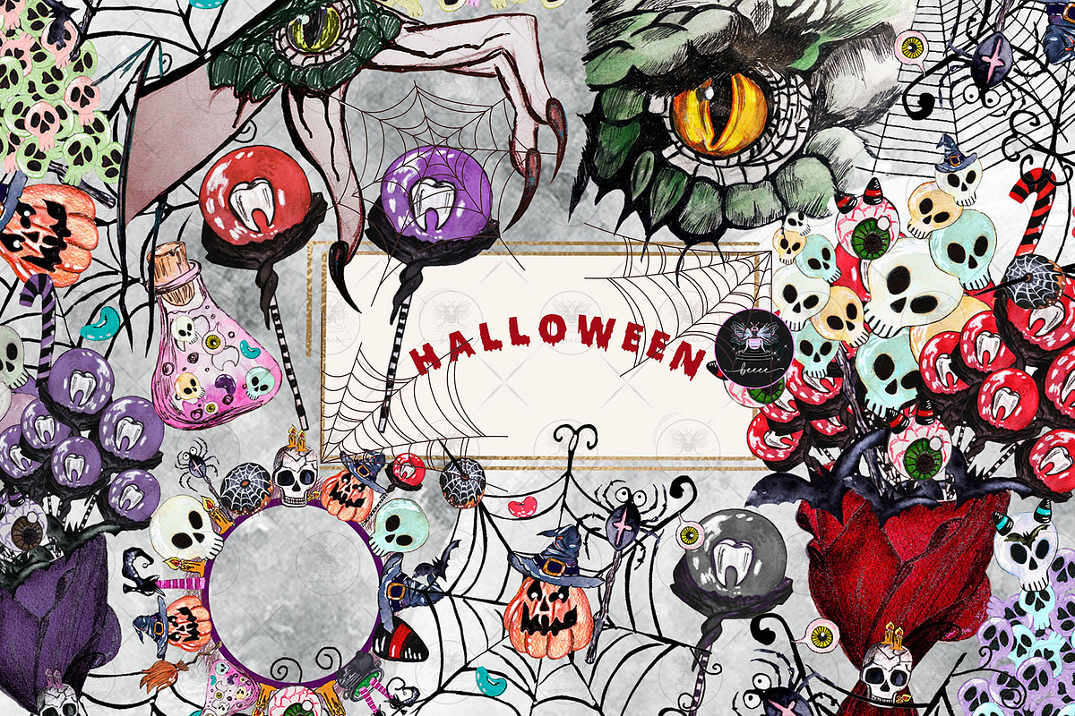 Halloween Pumpkin Witch Clipart, an Illustration by BigCakeBee (Photo 1 of 4)