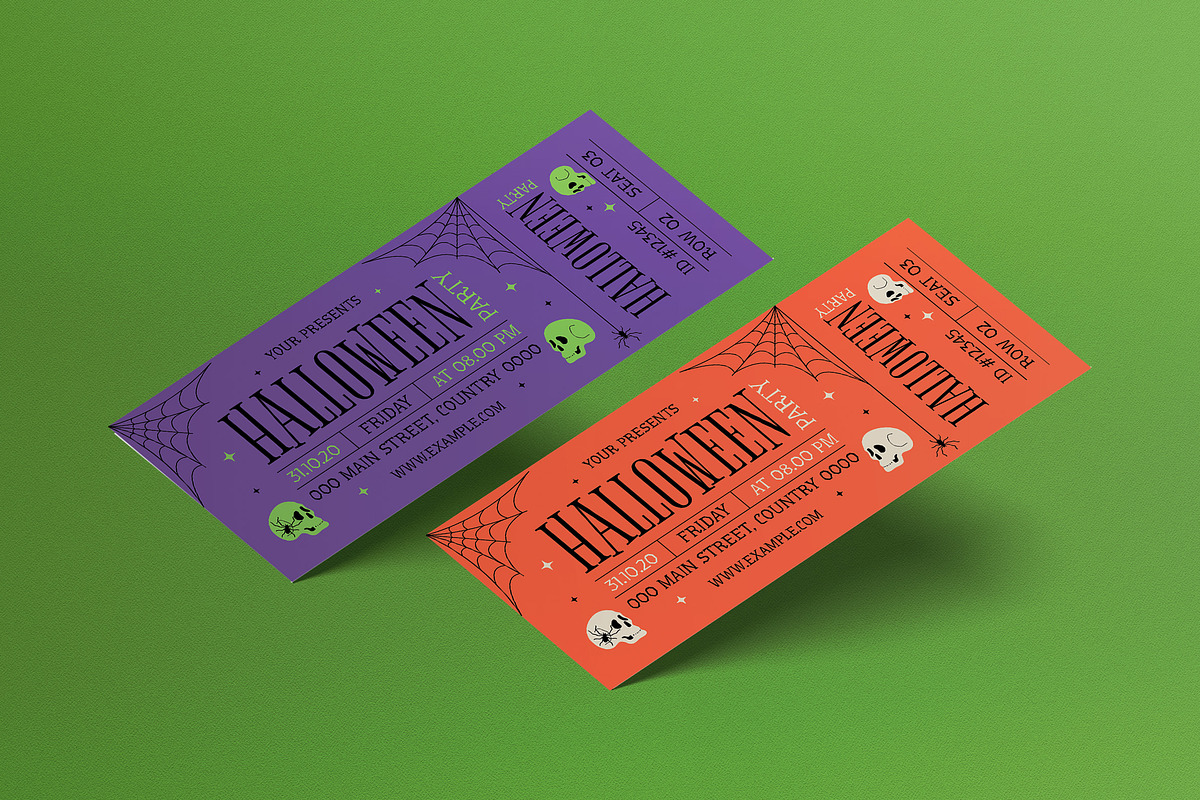 Halloween Party Ticket, a Card Template by graphicook (Photo 1 of 3)