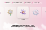 3D Plastic Flowers Illustration, an Object Graphic by Illustrava (Thumbnail 5 of 7)