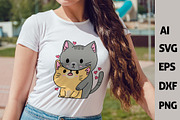 Funny Kawaii Romantic Cats Cliparts, an Animal Illustration by ARTify Illustrations (Thumbnail 3 of 7)