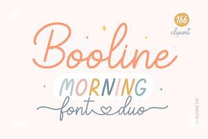 Booline Morning - Monoline Font Duo, a Script Font by Jozoor