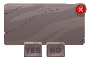 Stone game panel with yes or no, an Object Illustration by Vectorbuum