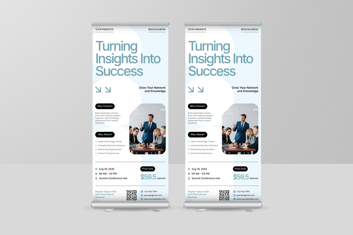 Business Conference Roll Up Banner, a Poster Template by Annora Studio (Photo 2 of 6)