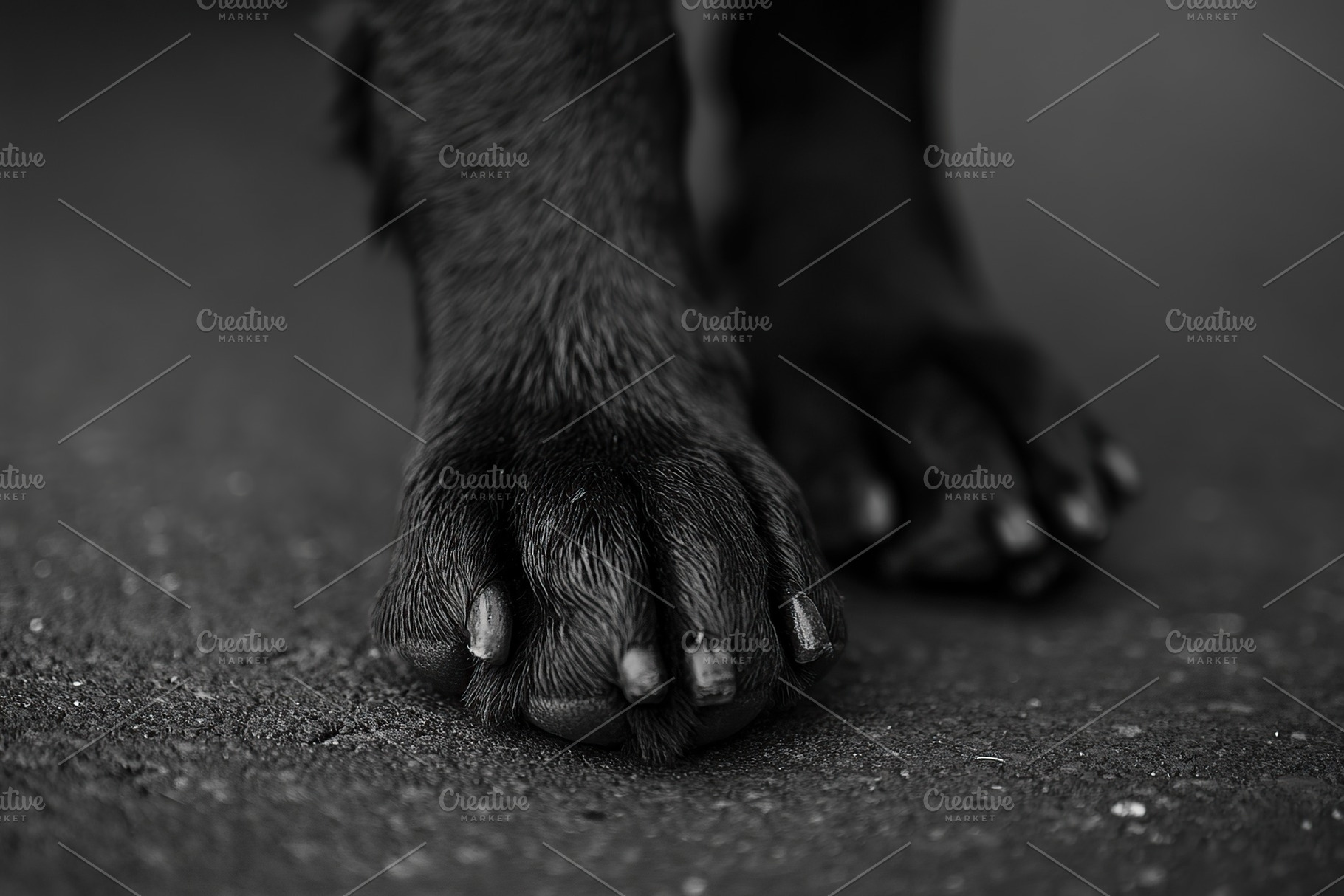 Closeup of black retriever dog paw, an Animal Photo by AlyaAnd