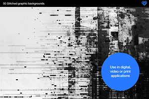 Glitched - 50 Black & White Textures