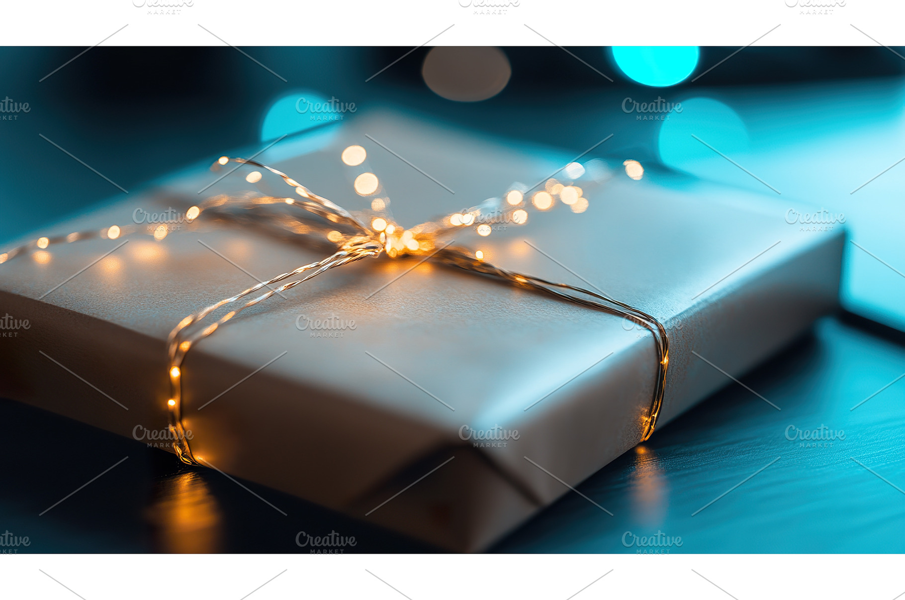 Elegant gift box with twinkling, a Holiday Photo by Lermont51