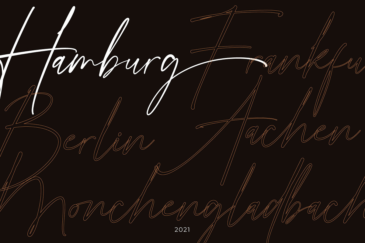 Hamburg, a Script Font by Drizy (Photo 2 of 8)
