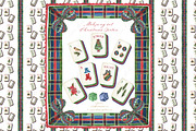 Tartan Christmas Mahjong Tiles, a Decorative Illustration by LABFcreations (Thumbnail 1 of 4)