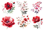 Watercolor Valentines Wildflowers, an Illustration by Designworld (Thumbnail 2 of 5)