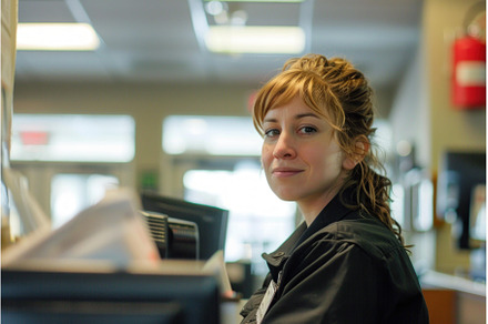 Young cashier smiling while working, a Person Photo by Ylivdesign