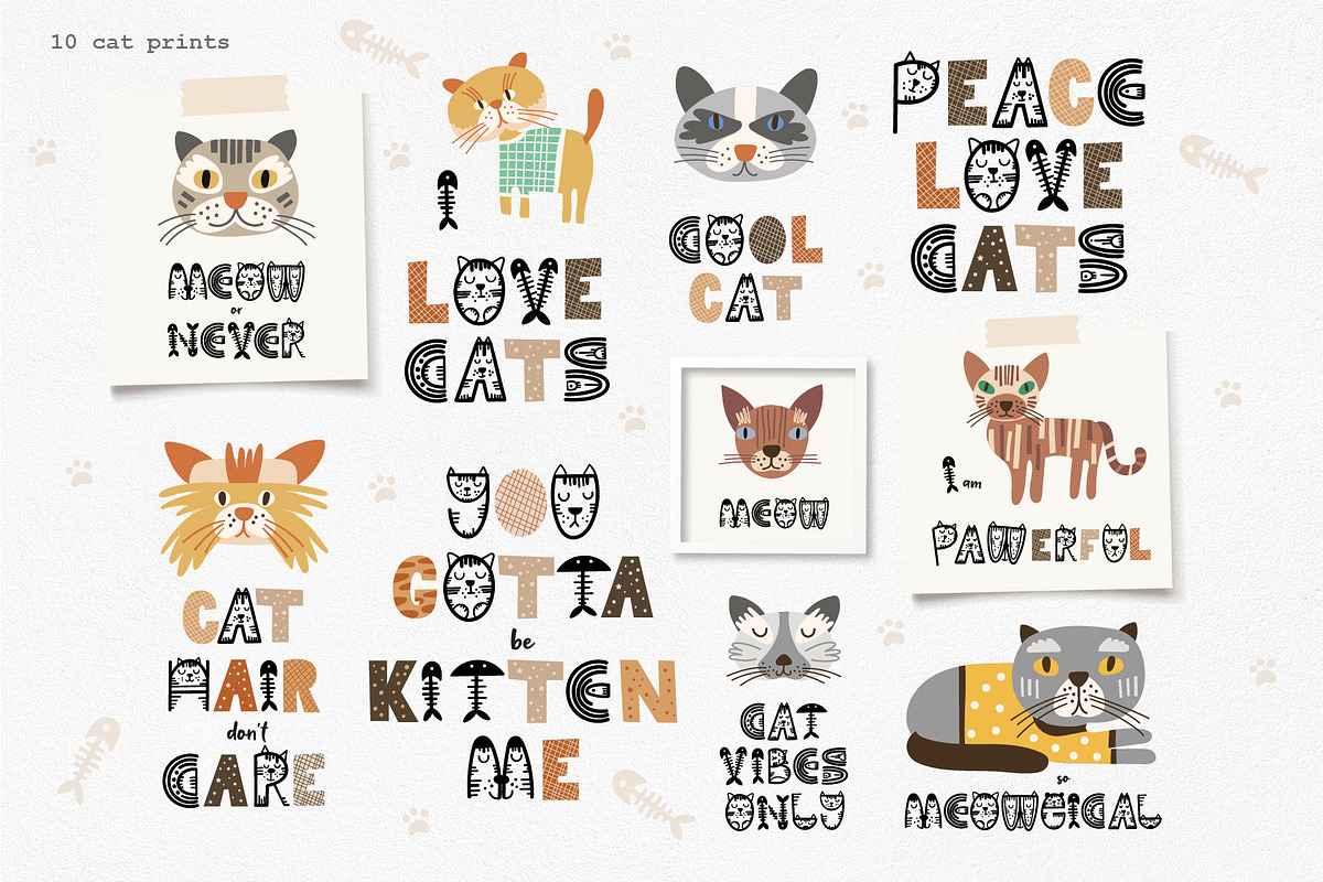 Cool Cats. Cliparts, Patterns, ABC., an Animal Illustration by DearLetters (Photo 15 of 17)