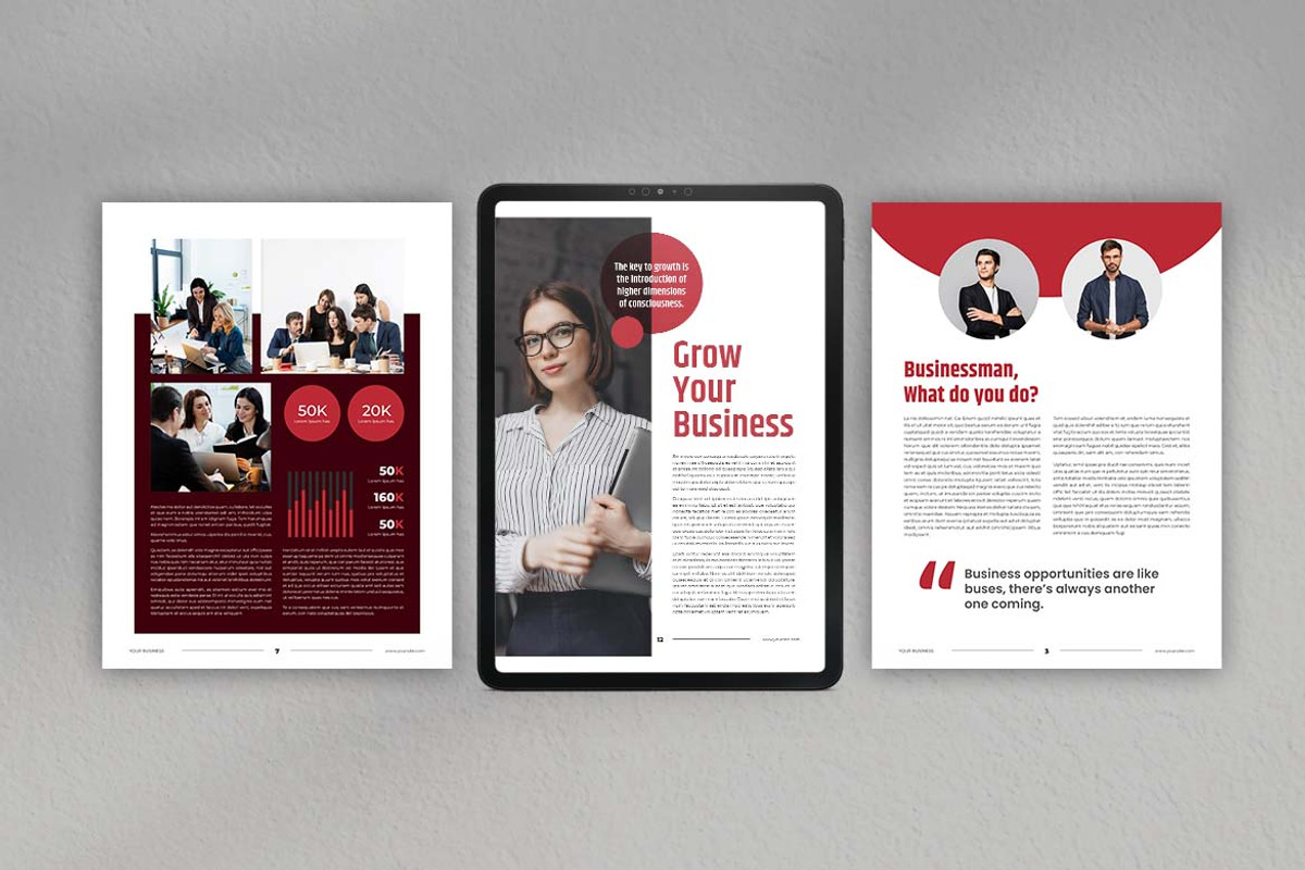 Red White Business Ebook Template, a Brochure Template by UICreative (Photo 3 of 4)