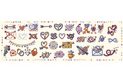 Romantic Heart Arrow Clipart Set, an Illustration by designvectx (Thumbnail 2 of 3)