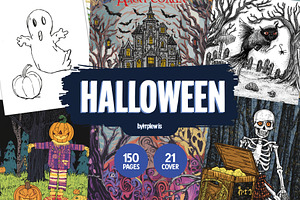 Halloween Coloring Book Bundle, an Illustration by Designs_River
