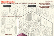 ISOMETRIC INTERIOR PROCREATE CREATOR, a Brush Add-On by AlexandraArt (Thumbnail 3 of 9)