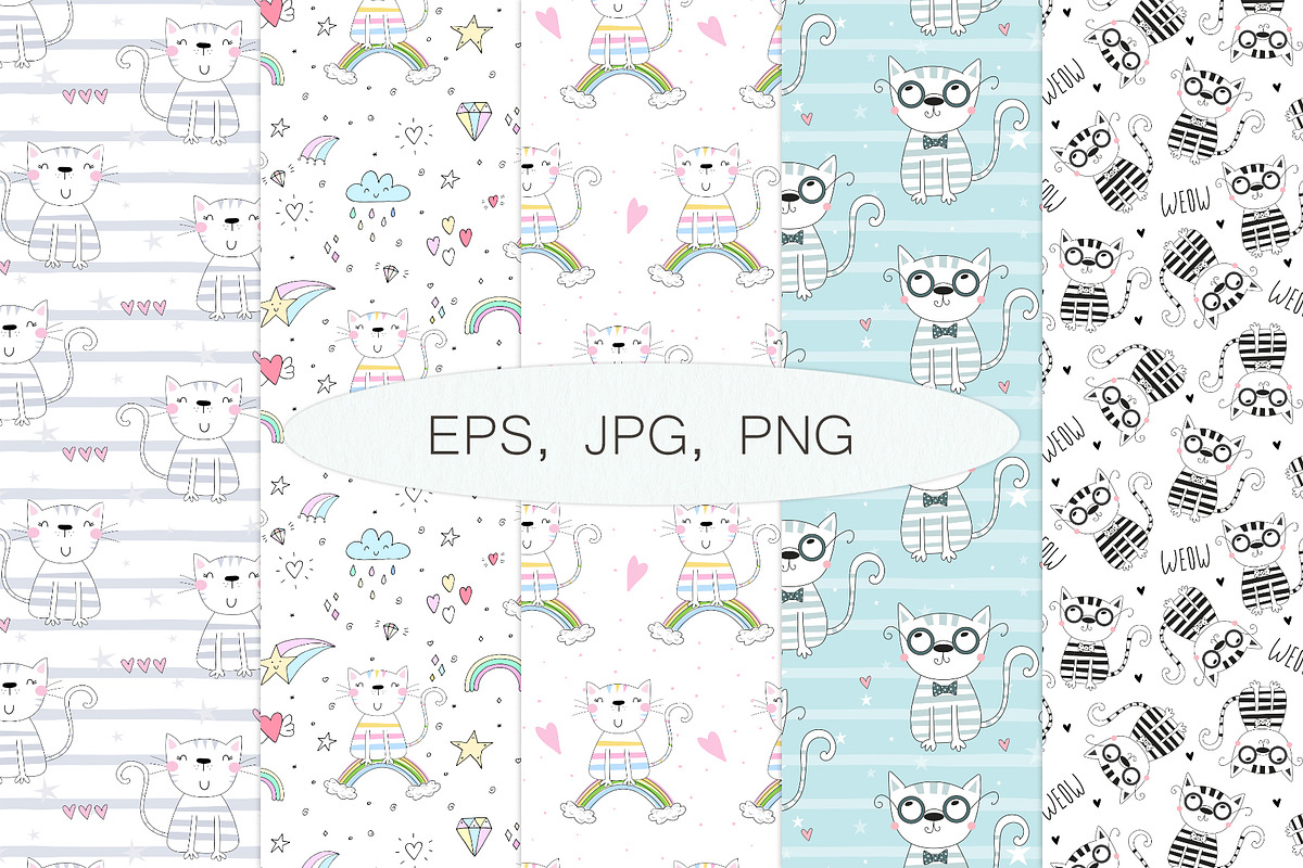 Cute animals collection, a Background Graphic by Irene_Boiko_ART (Photo 6 of 10)