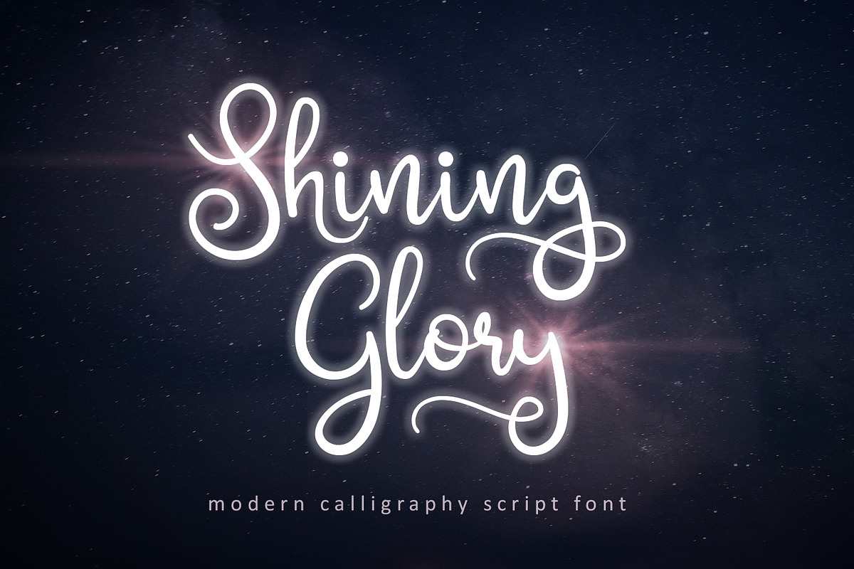 Shining Glory Script Font, a Script Font by LetterJos (Photo 1 of 10)