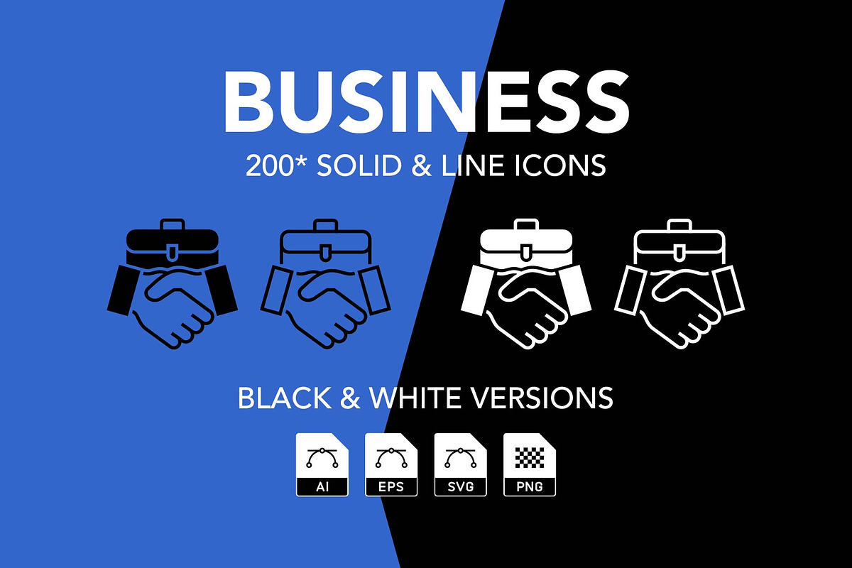200 Business Vector Icon Set, an Icon by Genestro Shop (Photo 1 of 5)