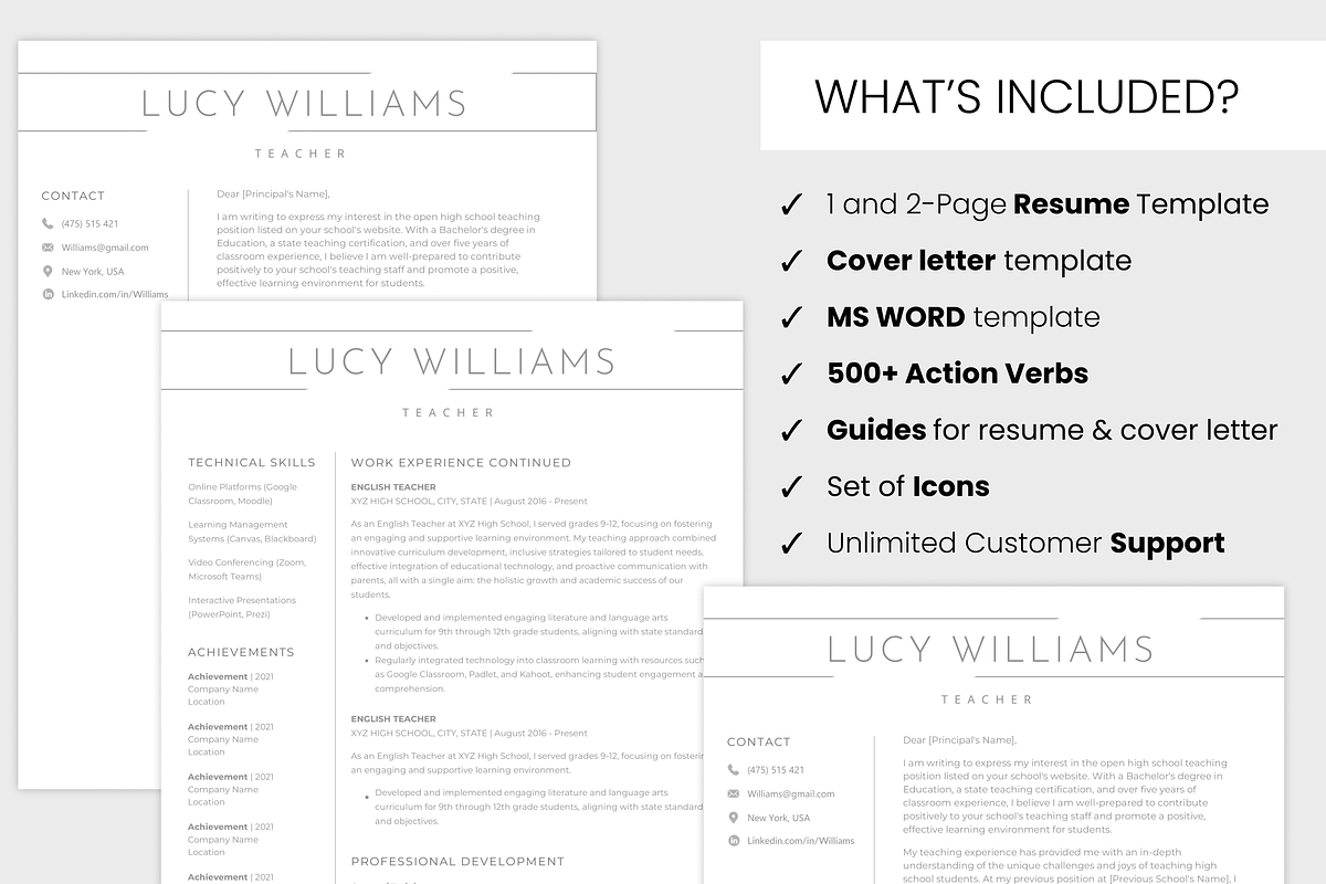 ATS Resume Template | Minimalist CV, a Resume Template by MondaySpark (Photo 6 of 8)