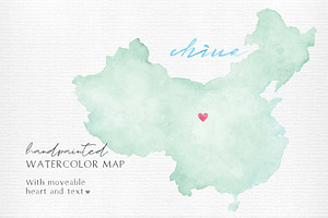 Watercolor Map of China