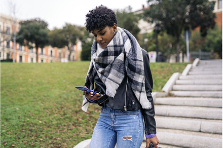 Afro Young Tourist Woman Portrait
