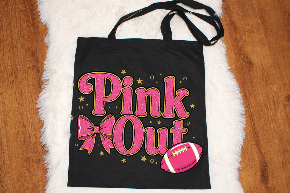 Preppy Pink out Football Bow Png, an Illustration by SinaCreation (Photo 2 of 7)