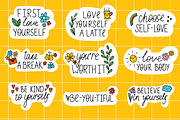 Love Yourself Stickers, a Healthcare Illustration by Le.nart (Thumbnail 1 of 4)