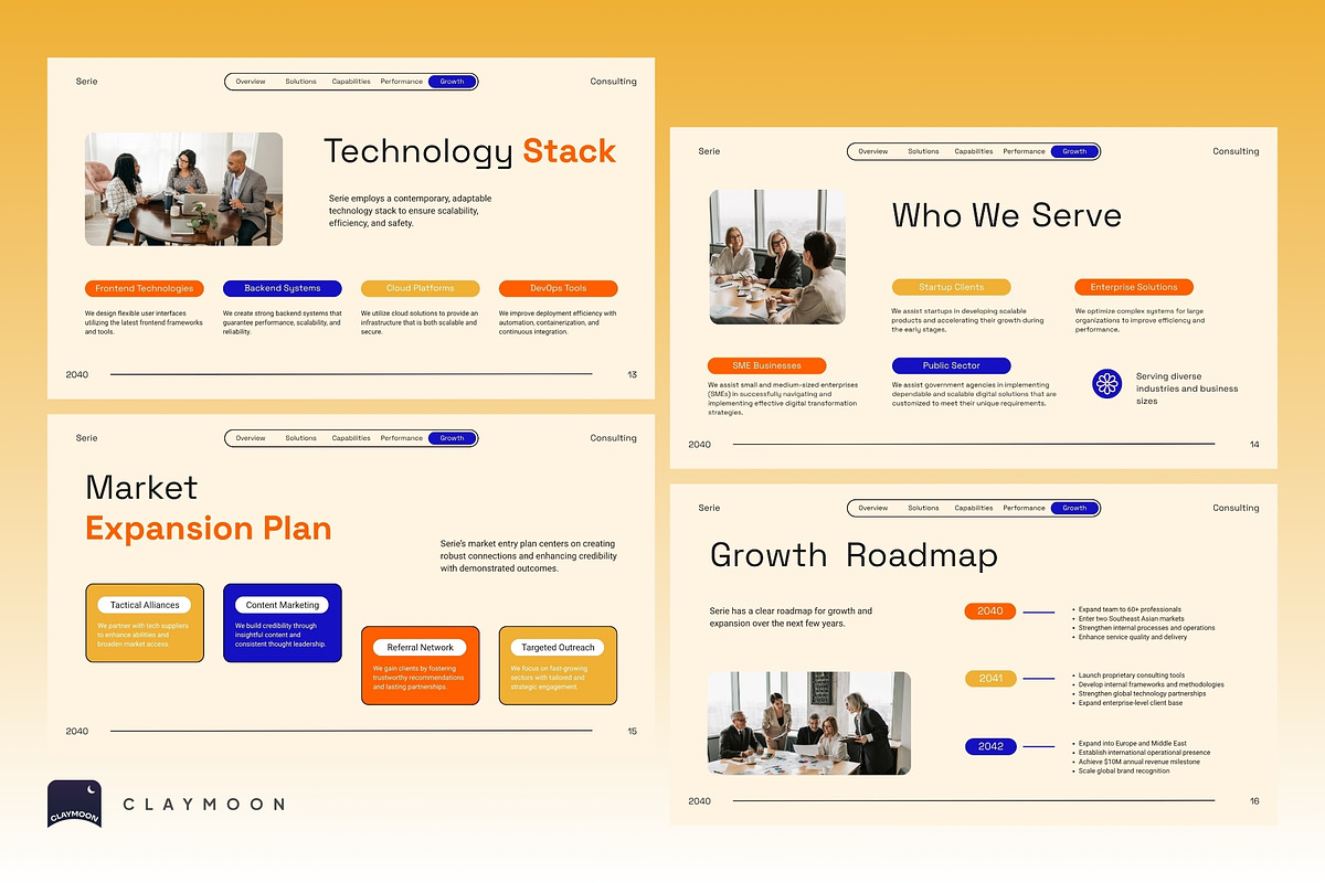 Serie Consulting Company Pitch Deck, a Presentation Template by Claymoon Lab (Photo 5 of 9)