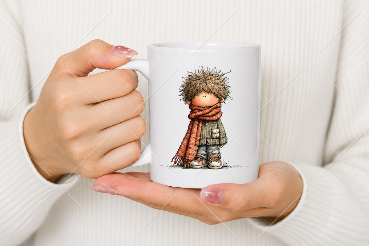 Whimsical Fall Little Boy Clipart, a Seasonal Illustration by Canvas Craft (Photo 9 of 10)
