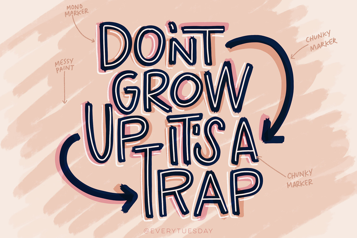 Font Lovers Lettering Brushes, a Brush Add-On by Every Tuesday (Photo 3 of 10)