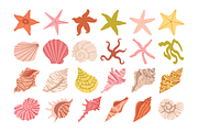 Coastal Beach Vector Set, a Seasonal Illustration by Zeukaa (Thumbnail 3 of 7)