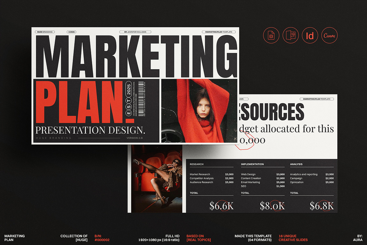 HUGE | Marketing Plan Template, a Presentation Template by ArtisanaAura (Photo 1 of 11)