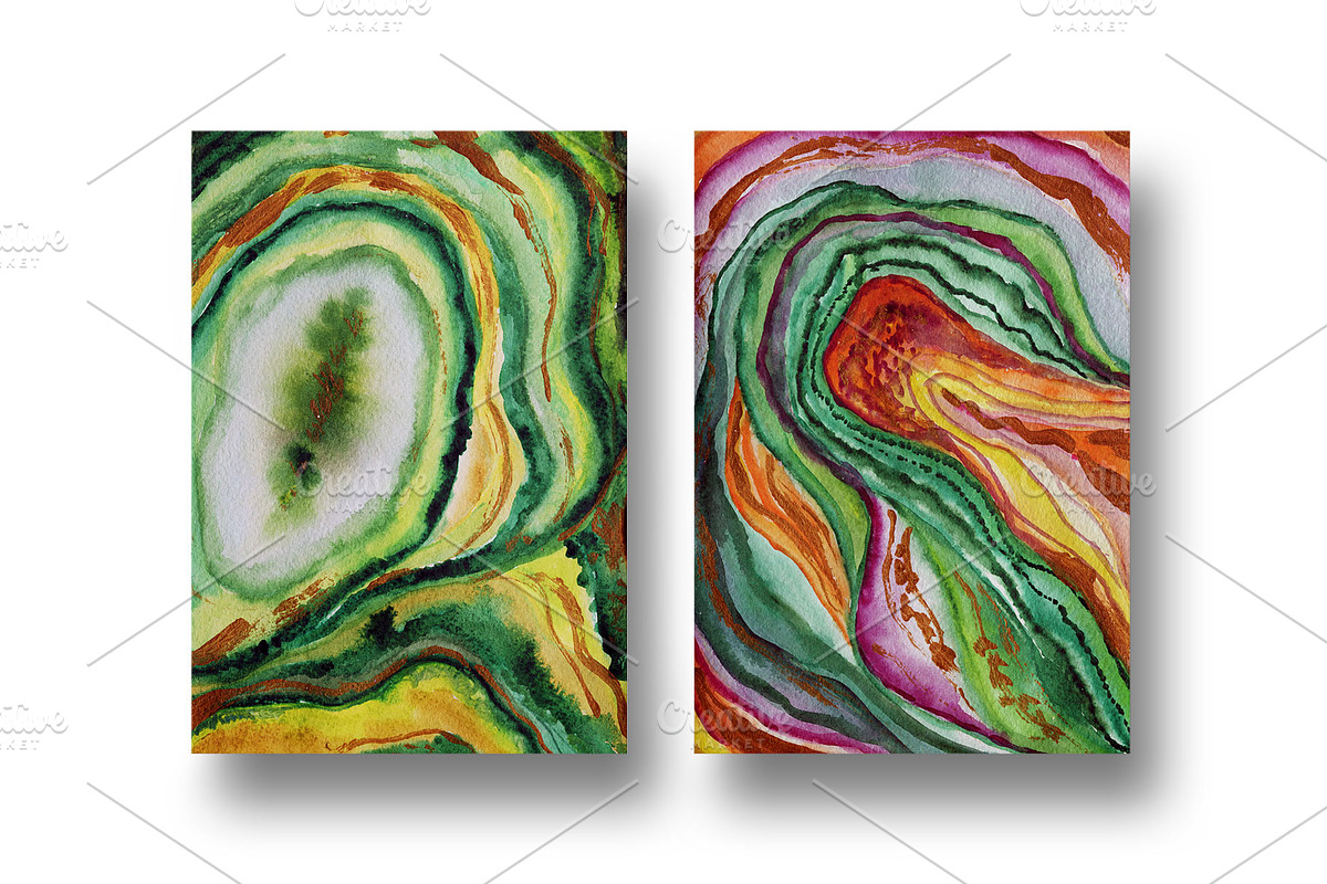 Agate 2 watercolor collection, a Texture Graphic by digital_essence (Photo 5 of 12)