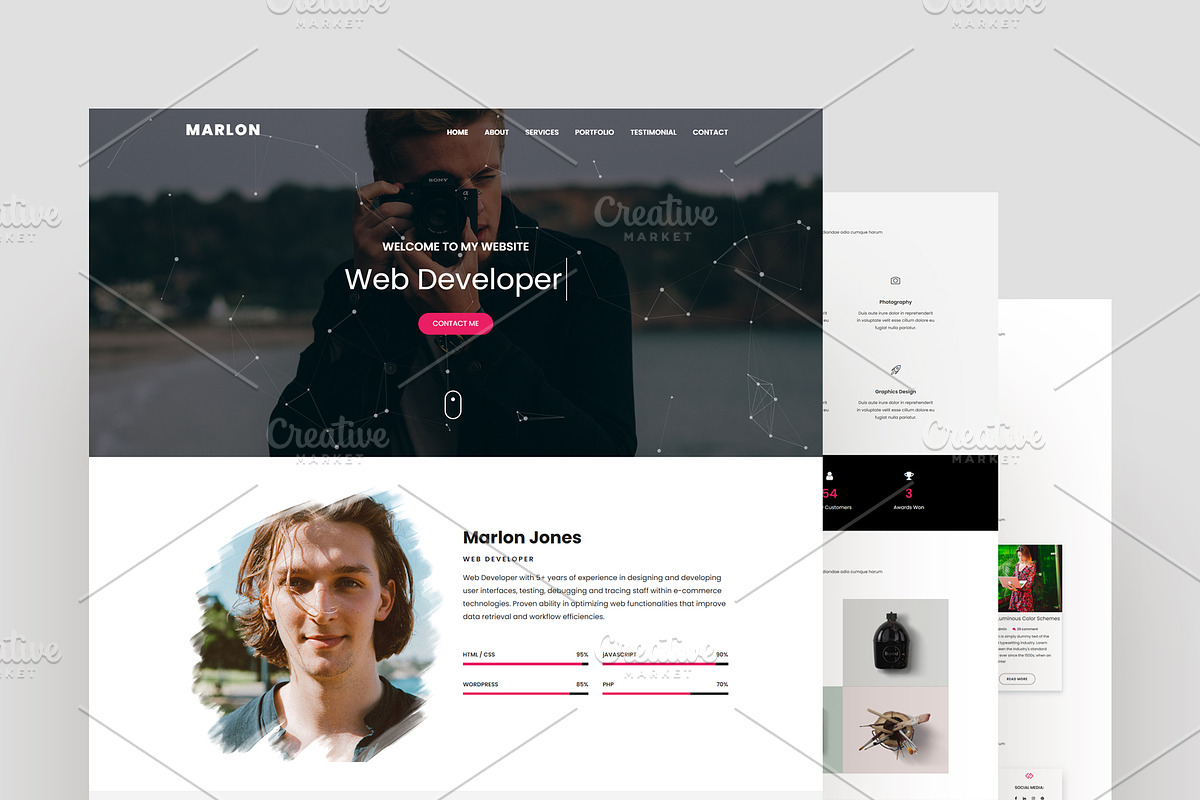 Portfolio Landing Page Template, a Landing Page Template by nandinigraphics (Photo 2 of 3)