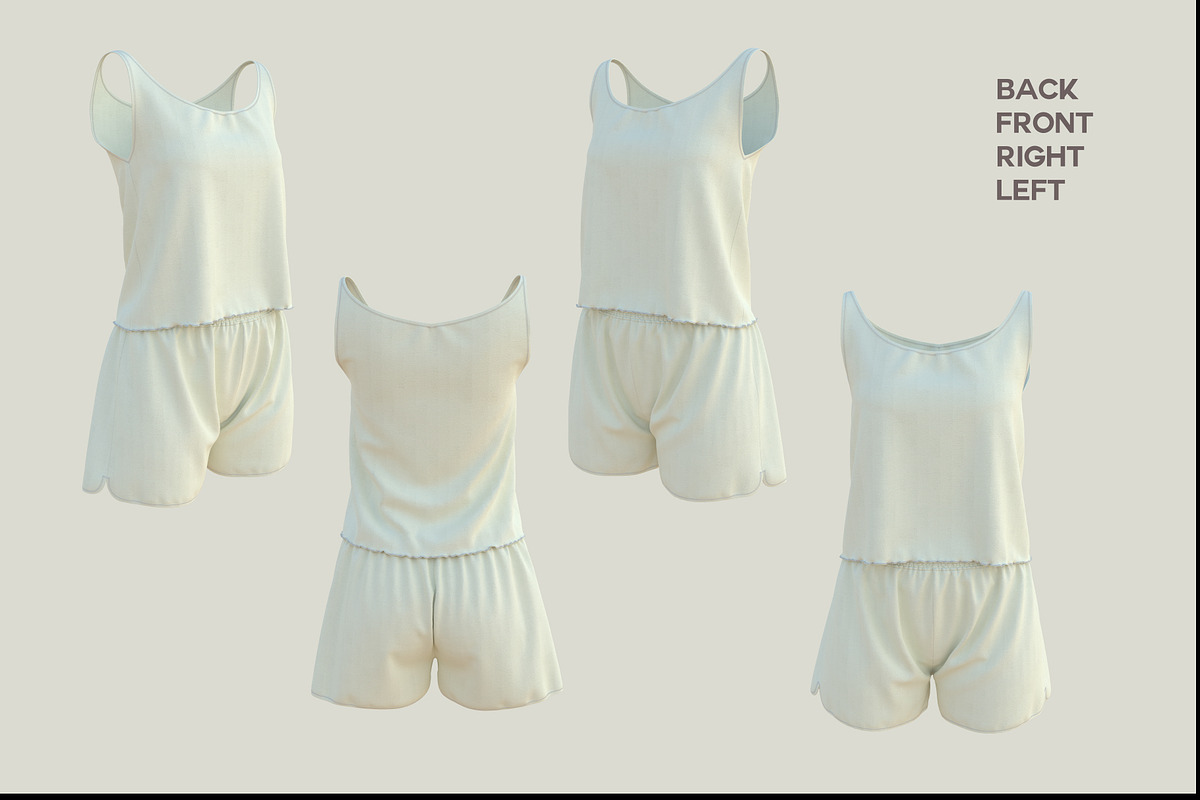 FEMALE PAJAMA MOCKUP, a Shirt Mockup by PudraART (Photo 6 of 7)