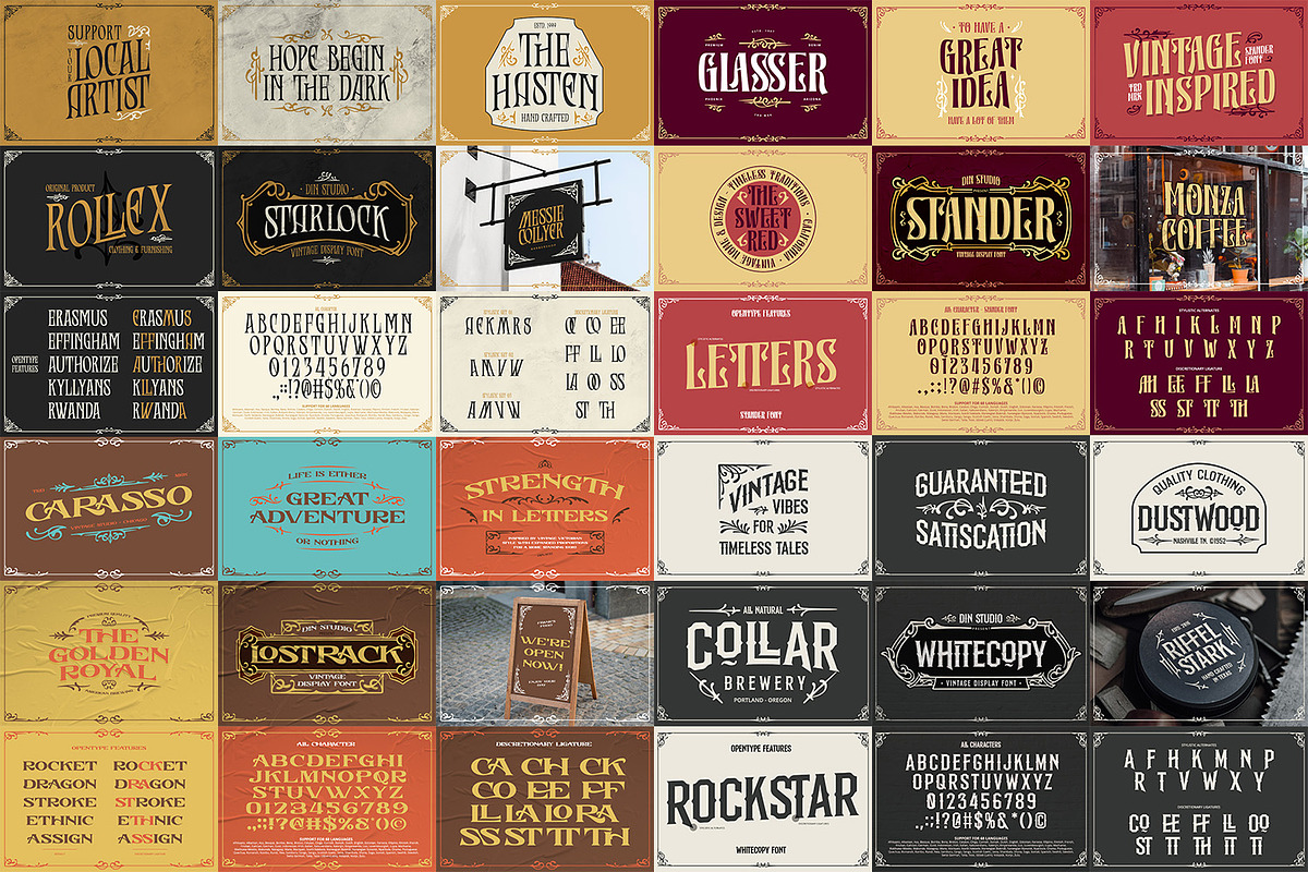 Vintage Font Bundle 4, a Symbol Font by Vintage Division (Photo 10 of 12)