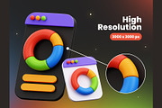 Graph and Chart 3D Icons, an Object 3D Model by Rakata Studio (Thumbnail 3 of 7)