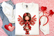 Quirky Valentine Girl Clipart Bundle, an Illustration by Canvas Craft (Thumbnail 4 of 6)