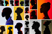 122 Silhouette Portraits, a Person Photo by Handmadefont (Thumbnail 6 of 15)