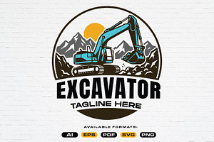 Excavator Services Premade Logo, a Transportation Illustration by Guavanaboy
