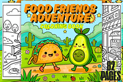 Food Friends Adventure Coloring Book, a Food Illustration by Ink Gallery (Thumbnail 1 of 3)