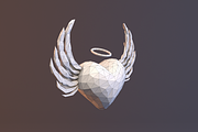 Low Poly Angel Heart, an Object 3D Model by CreativeeArt (Thumbnail 5 of 7)