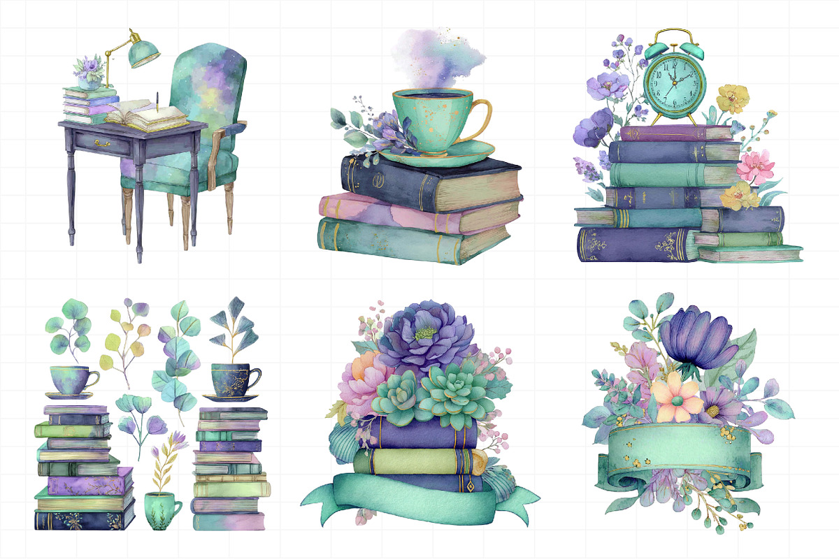 Literary Living Clipart Bundle, an Illustration by Daily.Designs (Photo 6 of 8)
