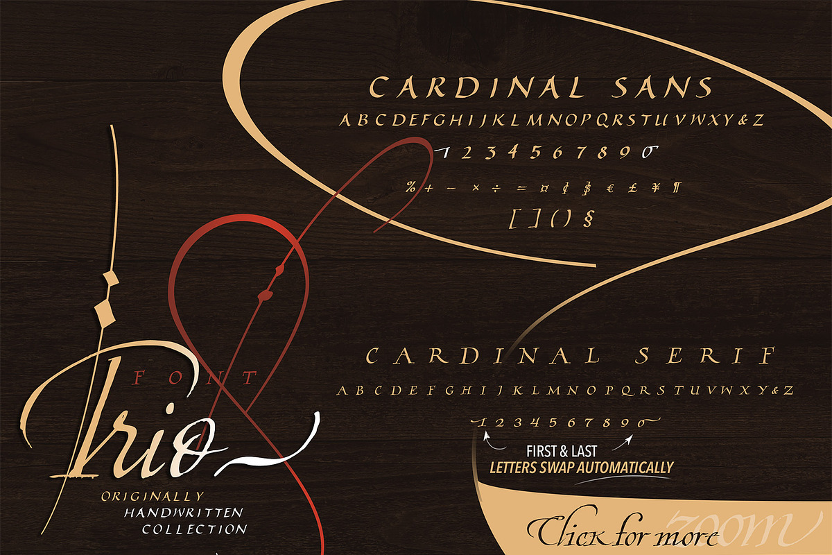 Cardinal - Italic script trio, a Script Font by Blessed Print