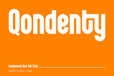 Qondenty - Condensed Tall Font, a Sans Serif Font by Iqsiart Studio