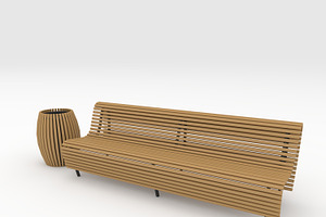 3D Model Bench Park 56