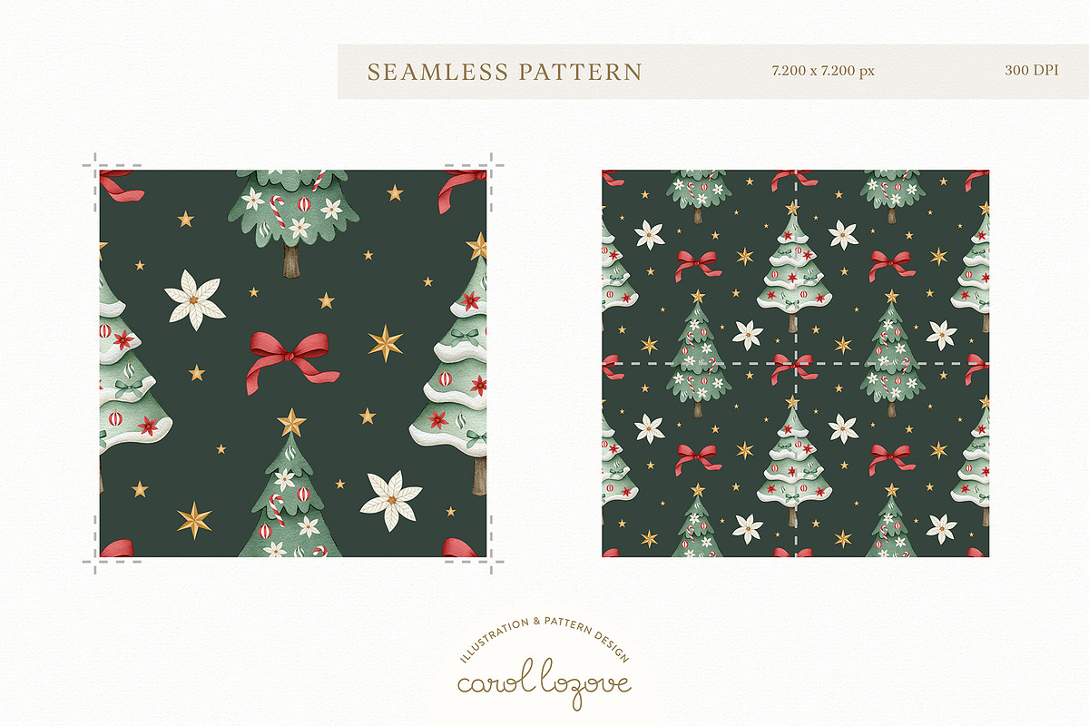 Watercolor Whimsical Christmas Set, a Decorative Illustration by Carol Lozove (Photo 28 of 44)