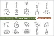 Minimal 100 restaurant icons, an Outline Icon by Picture Window (Thumbnail 5 of 10)