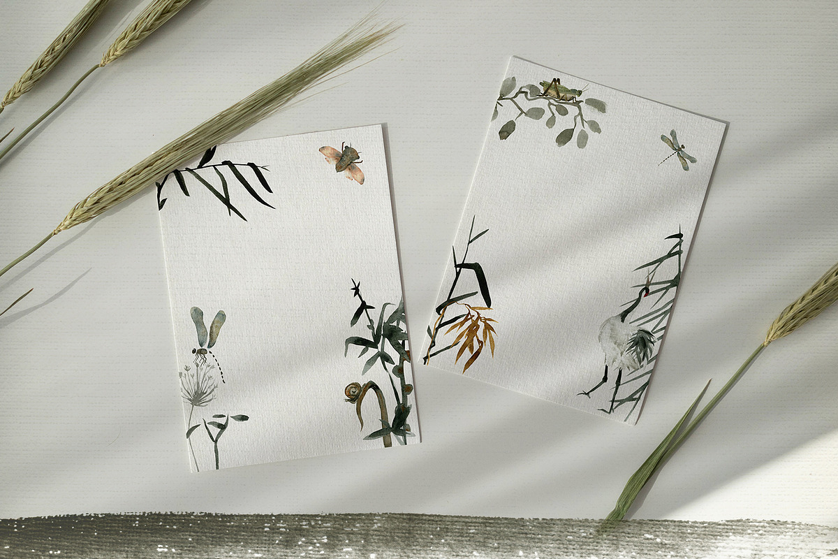 Watercolor Japanese Vintage WabiSabi, a Texture Illustration by KomannaArt (Photo 5 of 9)