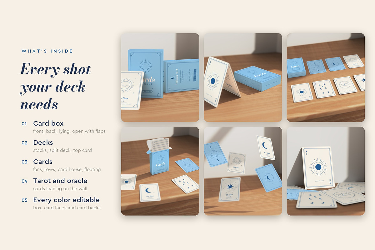Playing Cards and Card Box Mockups, a Packaging Mockup by Motion-Box (Photo 2 of 4)